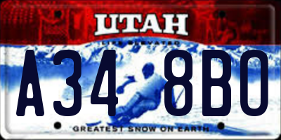UT license plate A348BO