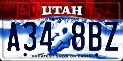 UT license plate A348BZ