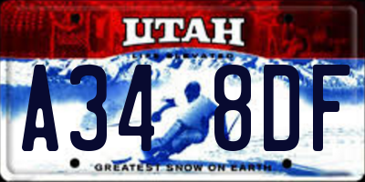 UT license plate A348DF