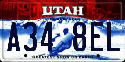 UT license plate A348EL