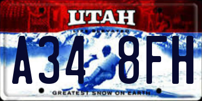 UT license plate A348FH