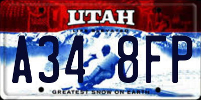 UT license plate A348FP