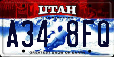 UT license plate A348FQ