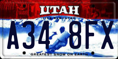 UT license plate A348FX