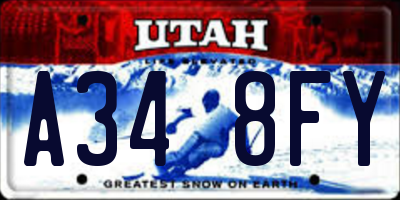 UT license plate A348FY