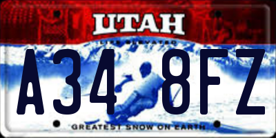 UT license plate A348FZ