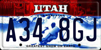 UT license plate A348GJ