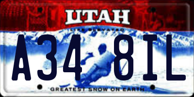 UT license plate A348IL