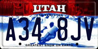 UT license plate A348JV