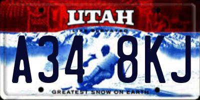 UT license plate A348KJ