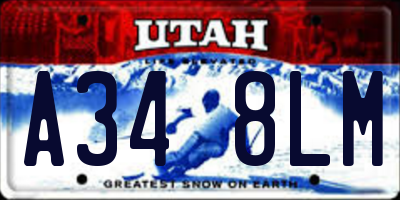 UT license plate A348LM