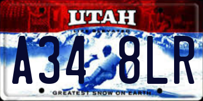 UT license plate A348LR