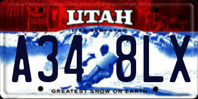 UT license plate A348LX