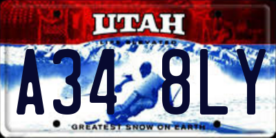 UT license plate A348LY