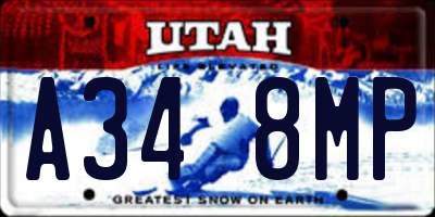 UT license plate A348MP