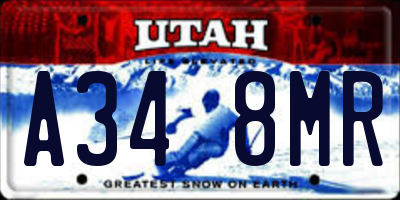 UT license plate A348MR