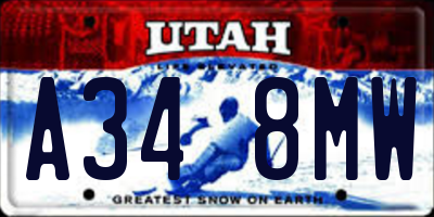 UT license plate A348MW