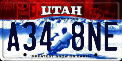 UT license plate A348NE
