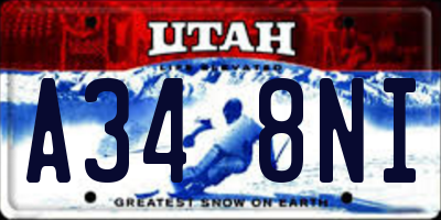 UT license plate A348NI
