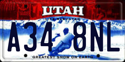 UT license plate A348NL