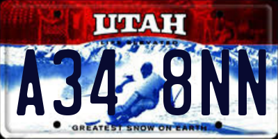 UT license plate A348NN