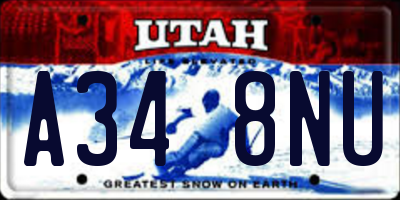 UT license plate A348NU