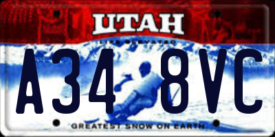 UT license plate A348VC