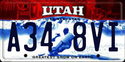 UT license plate A348VI