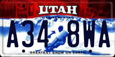 UT license plate A348WA