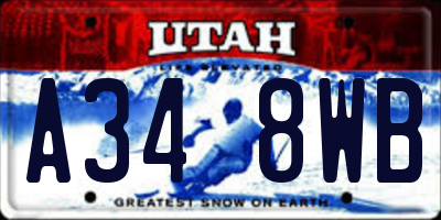 UT license plate A348WB
