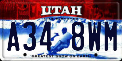 UT license plate A348WM