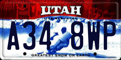 UT license plate A348WP