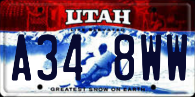 UT license plate A348WW