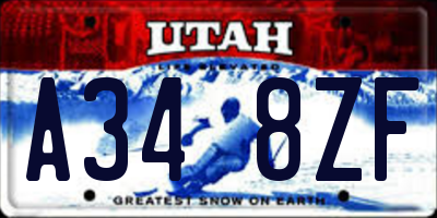 UT license plate A348ZF