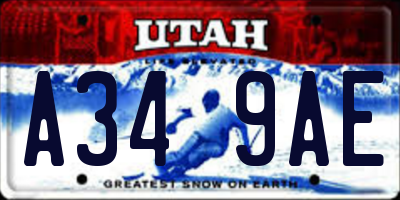UT license plate A349AE