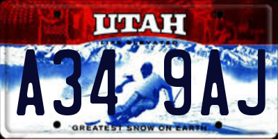 UT license plate A349AJ