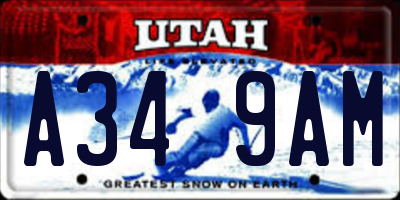 UT license plate A349AM