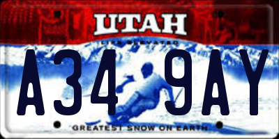 UT license plate A349AY