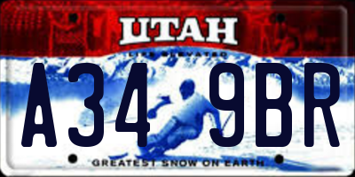 UT license plate A349BR
