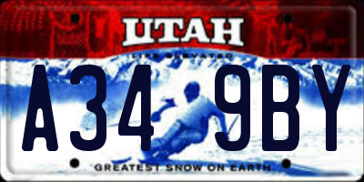 UT license plate A349BY
