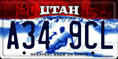 UT license plate A349CL