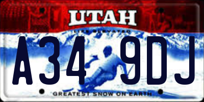 UT license plate A349DJ