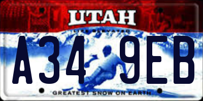 UT license plate A349EB