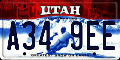 UT license plate A349EE