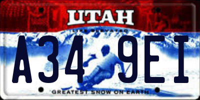 UT license plate A349EI