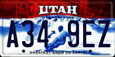 UT license plate A349EZ