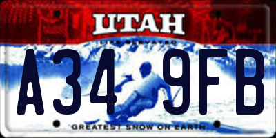 UT license plate A349FB