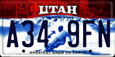 UT license plate A349FN