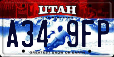 UT license plate A349FP