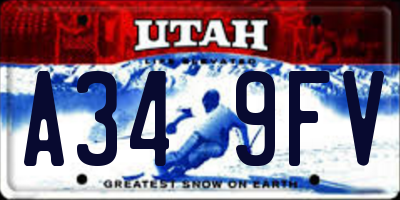 UT license plate A349FV